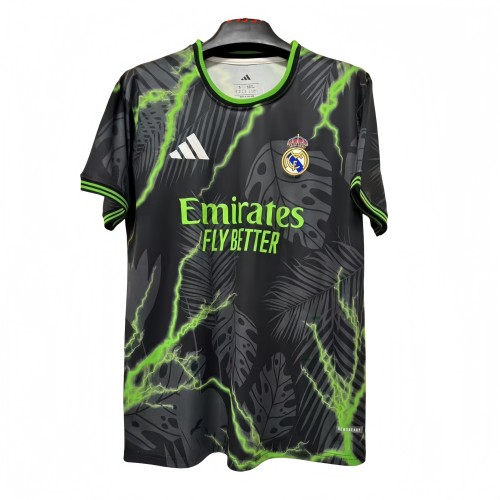 2025-26 Mens Real Madrid  black green soccer jersey