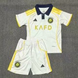 2025-26 Kids Al-Nassr Third away white soccer jersey