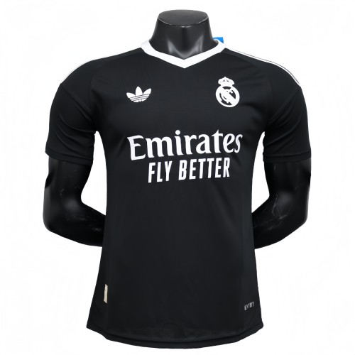 2025-26 Mens Real Madrid Player goalkeeper black soccer jersey