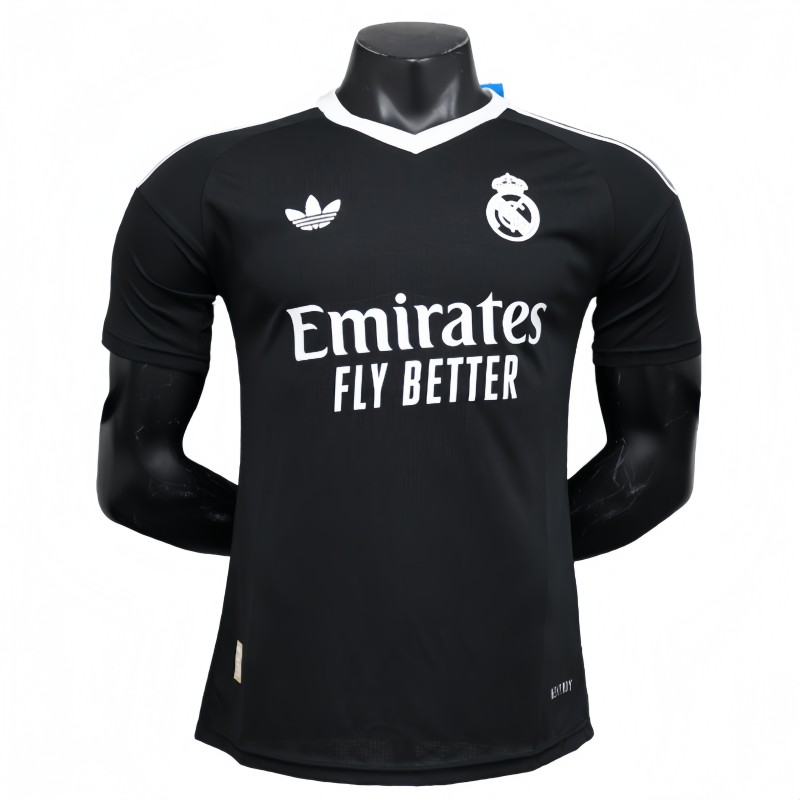 2025-26 Mens Real Madrid Player goalkeeper black soccer jersey