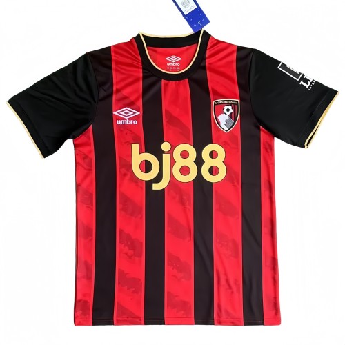 2025-26 Mens Bournemouth Home red black Soccer Jersey