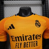 2025-26 Mens Real Madrid  away yellow  Player Version Soccer Jersey
