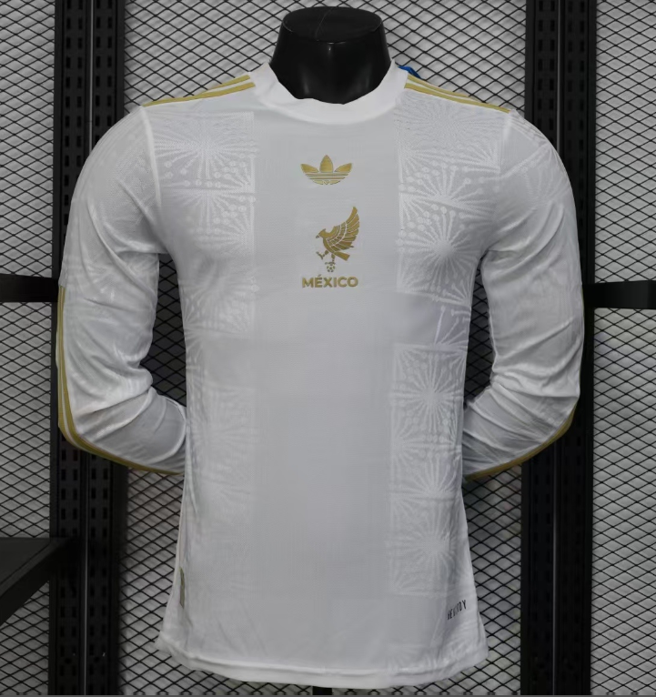 2025-26 Mens Mexico Player version special edition white long sleeve soccer jersey