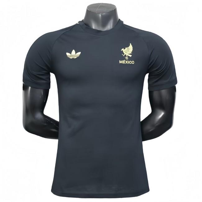 2025-26  Mens Mexico  black  Cotton casual  Player version soccer jersey