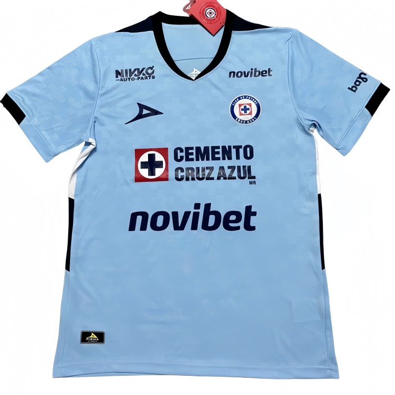 2025-26 Mens Cruz Azul Light Blue Goalkeeper Fans Soccer Jersey