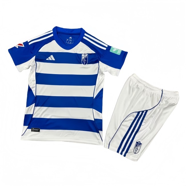 2025-26  Kids  Granada Away blue wihte soccer Jersey