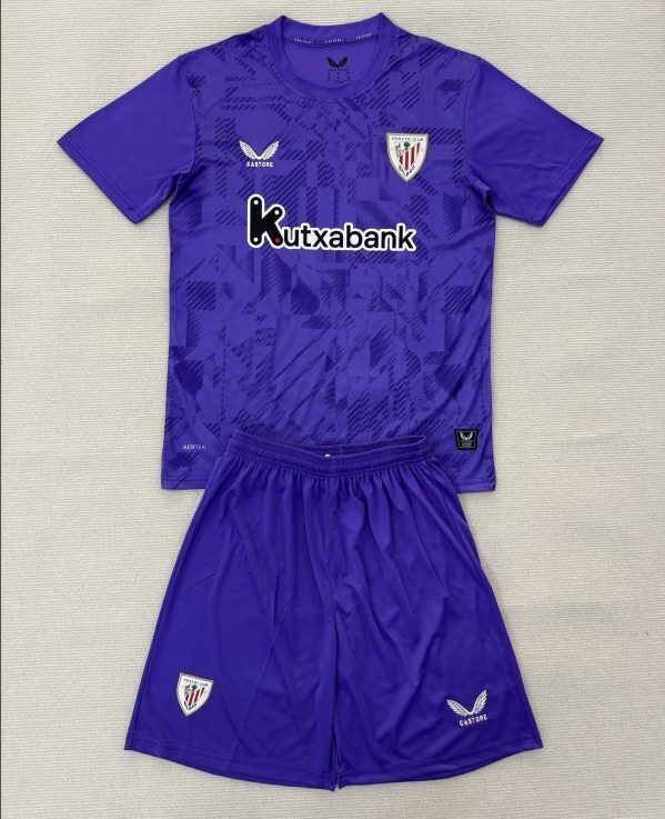2025-26 Kids  Athletic Bilbao goalkeeper Purple  soccer Jersey