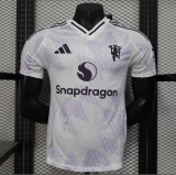 2025-26 Mens Manchester United  Player Version away white soccer Jersey