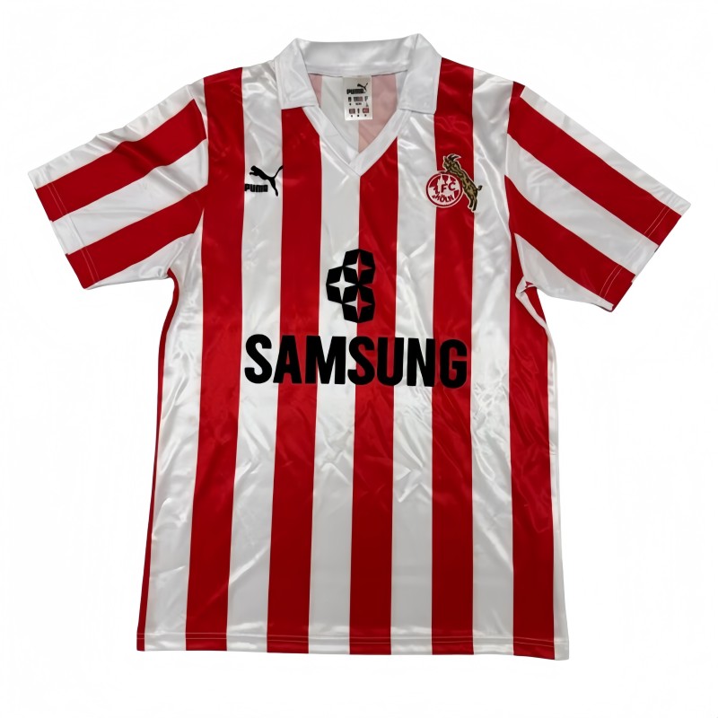 1988-1989 Mens FC Koln white  Retro Third away soccer jersey