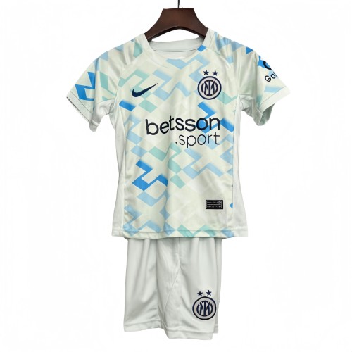 2025/26 Kids Inter Milan white  away soccer jersey