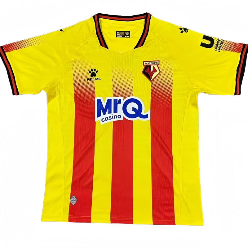 2025-26 Mens Watford home  yellow Fans Soccer Jersey