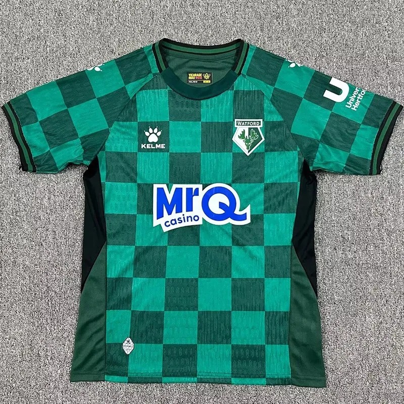 2025-26 Mens Watford Away green Fans Soccer Jersey