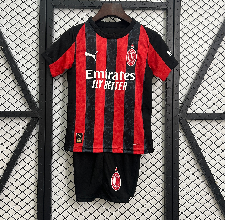Kids  AC Milan home soccer  jersey 2025-26