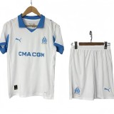 2025-26 Kids Marseille home white soccer jersey
