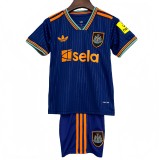 2025-26 Kids  Newcastle Third away blue soccer jersey
