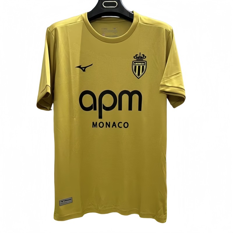 2025-26 Mens  AS Monaco Third  away  yellow soccer Jersey