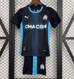 2025-26 Kids Marseille away black soccer jersey