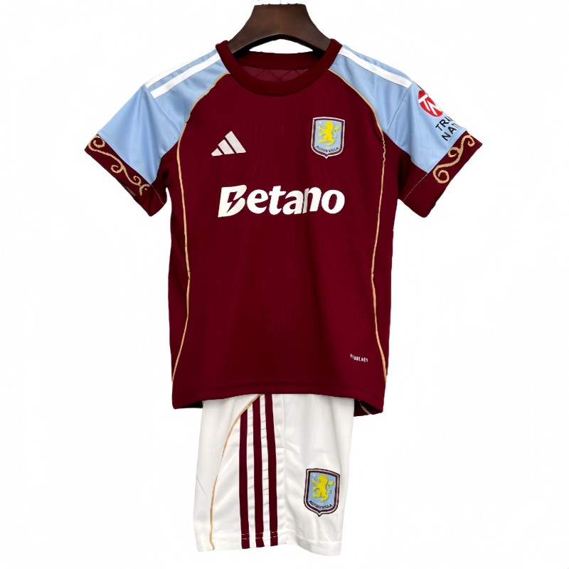 2025-26 Kids Aston Villa home soccer Jersey