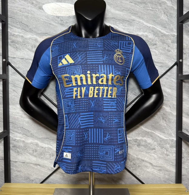 2025-26 Mens Real Madrid   Player  Blue Special Edition Fans  soccer jersey