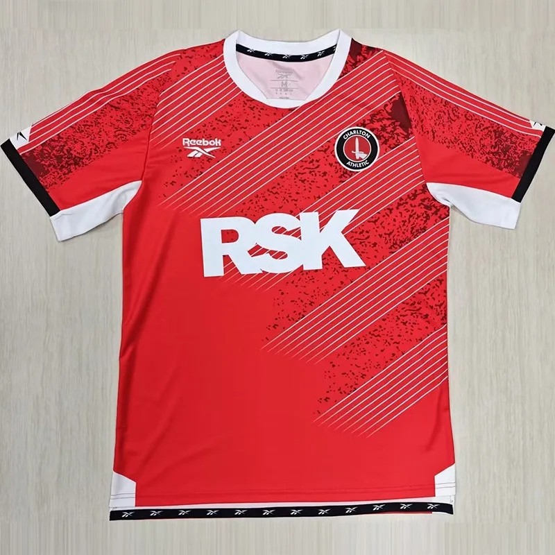 2025-26 Mens Charlton Athletic Home red Fans Soccer Jersey 