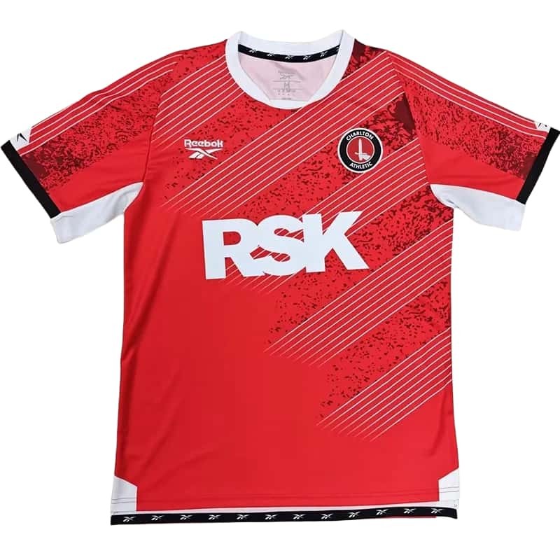 2025-26 Mens Charlton Athletic Home red Fans Soccer Jersey 