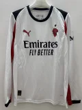 2025-26 Mens AC Milan white  Away   Long Sleeve soccer Jersey
