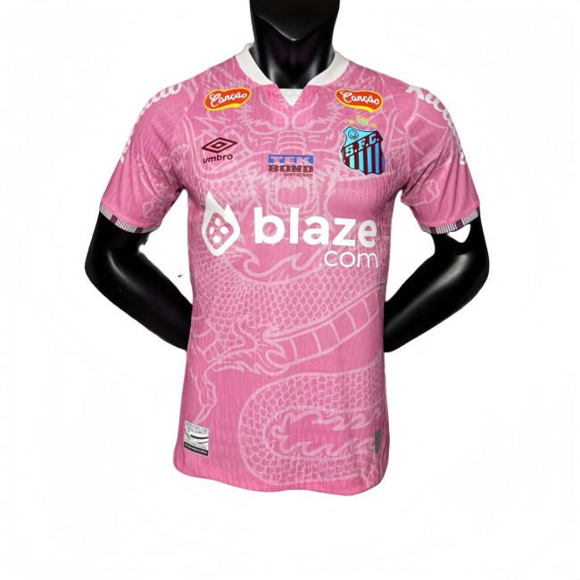 2025-26 Mens Santos Special Edition Player pink  Soccer Jersey
