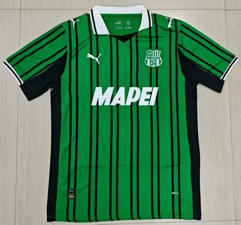 2025-26 Mens Sassuolo Home green Fans Soccer Jersey