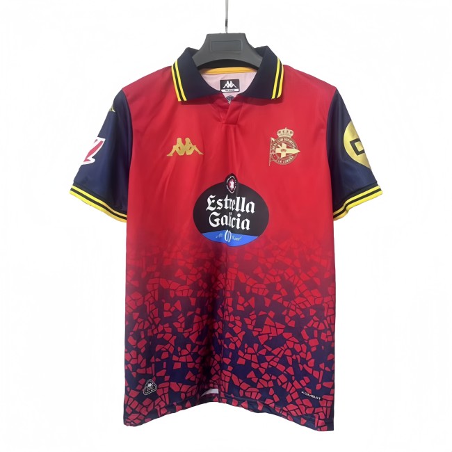 2025-26 Mens  Deportivo La Coruna  away red soccer Jersey