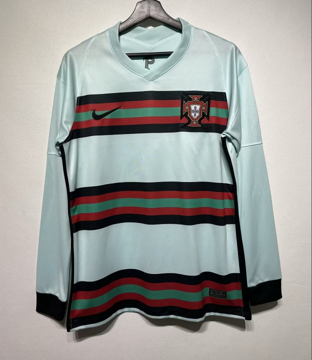2020-2021 Mens Portugal  Away Long Sleeve Retro Soccer Jersey