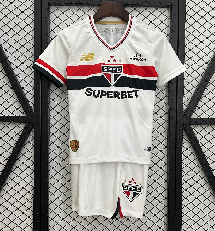 2526  Kids Sao Paulo home white soccer jersey