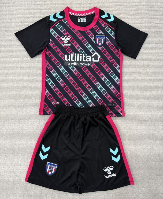 2025-26 Kids Sunderland Black GoalKeeper   Soccer Jersey