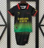 2025-26 Kids AC Milan Co-Branded Edition black soccer jersey