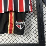 Kids Sao Paulo away black red soccer jeysey 2526