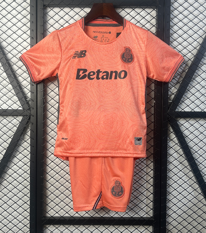 2025-26 Kids FC Porto away orange soccer Jersey