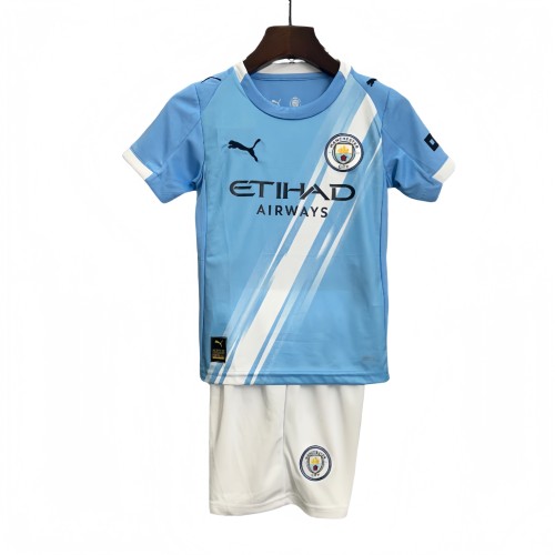 2025-26 Kids Manchester City Home Soccer Jersey