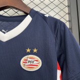 2025/26 Kids Eindhoven away blue  soccer jersey