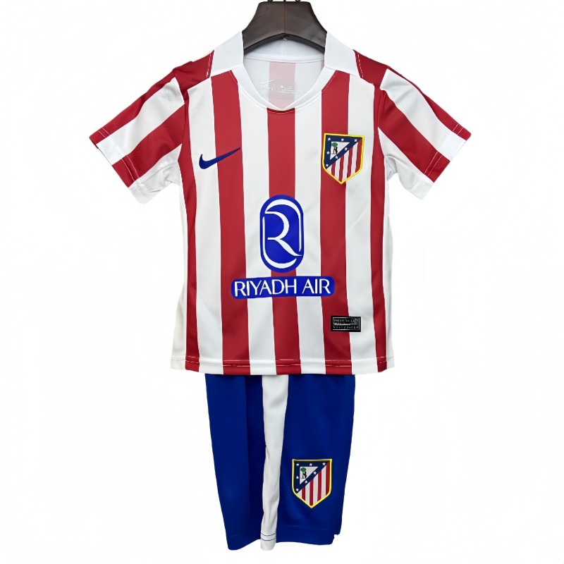 2025-26 Kids Atletico Madrid  home soccer jersey