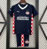 2025/26 Kids Eindhoven away blue  soccer jersey