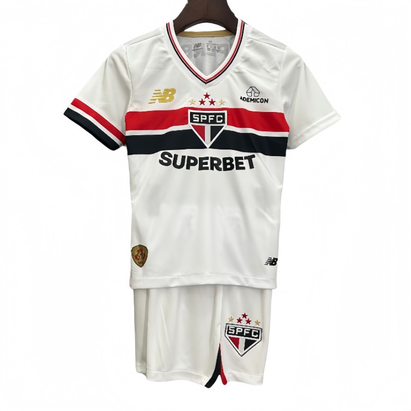 2526  Kids Sao Paulo home white soccer jersey