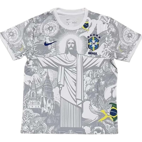 2025-26 Mens Brazil Special Edition White  soccer jersey