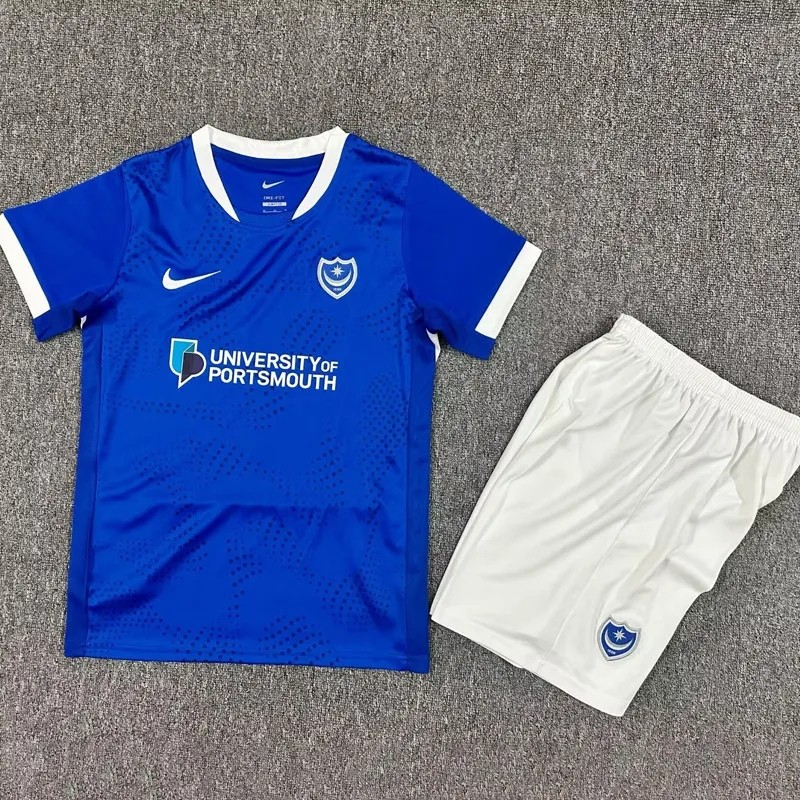 2025-26 Kids Portsmouth Home blue Fans Soccer Jersey