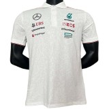 2024 F1 Mercedes White Polo Racing Suit (有领)