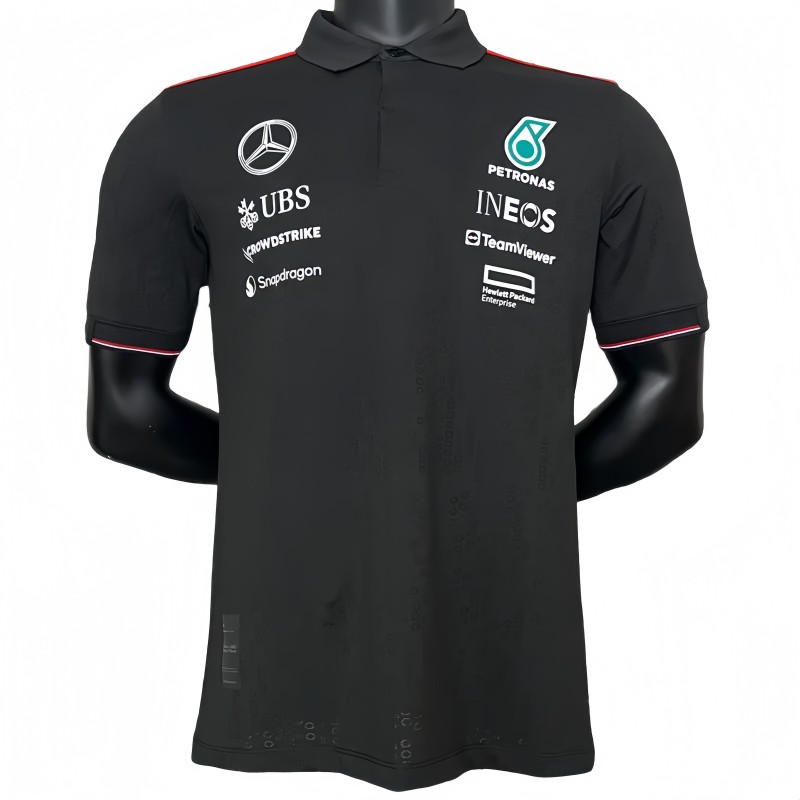 2024 F1 Mercedes Black Polo Racing Suit (有领)