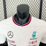 2024 F1 Formula One Mercedes White Racing Suit(圆领)