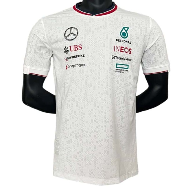 2024 F1 Formula One Mercedes White Racing Suit(圆领)