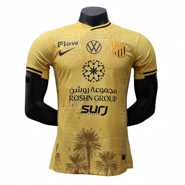 2025-26 Mens Ittihad yellow  Player version soccer jersey