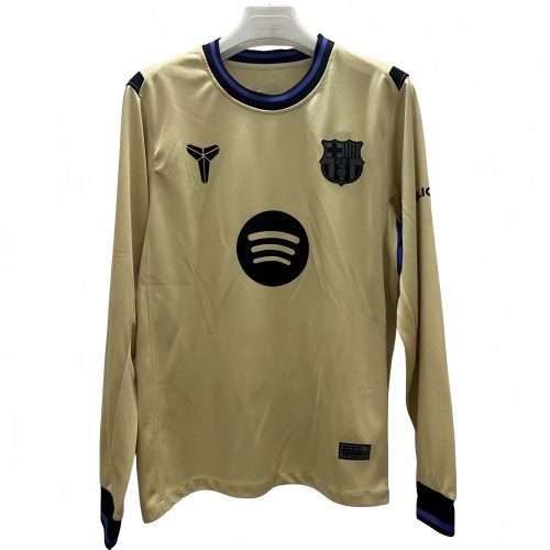 2025-26 Mens Barcelona Away  Long Sleeve soccer Jersey