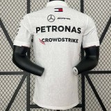 2024 F1 Mercedes White Polo Racing Suit (有领)