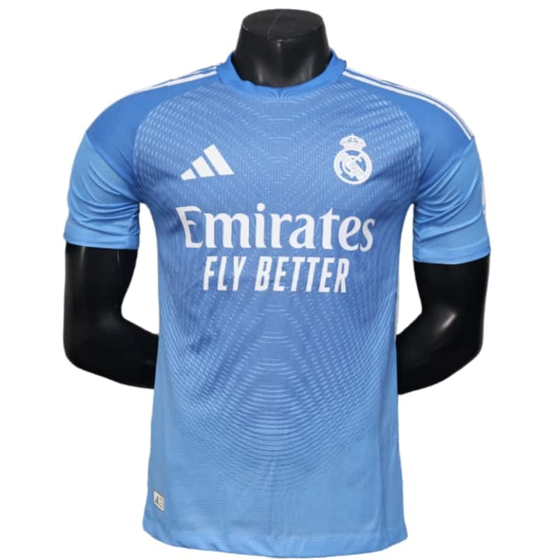 2025-26 Mens Real Madrid blue Player goalkeeper soccer jersey
